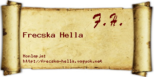 Frecska Hella névjegykártya